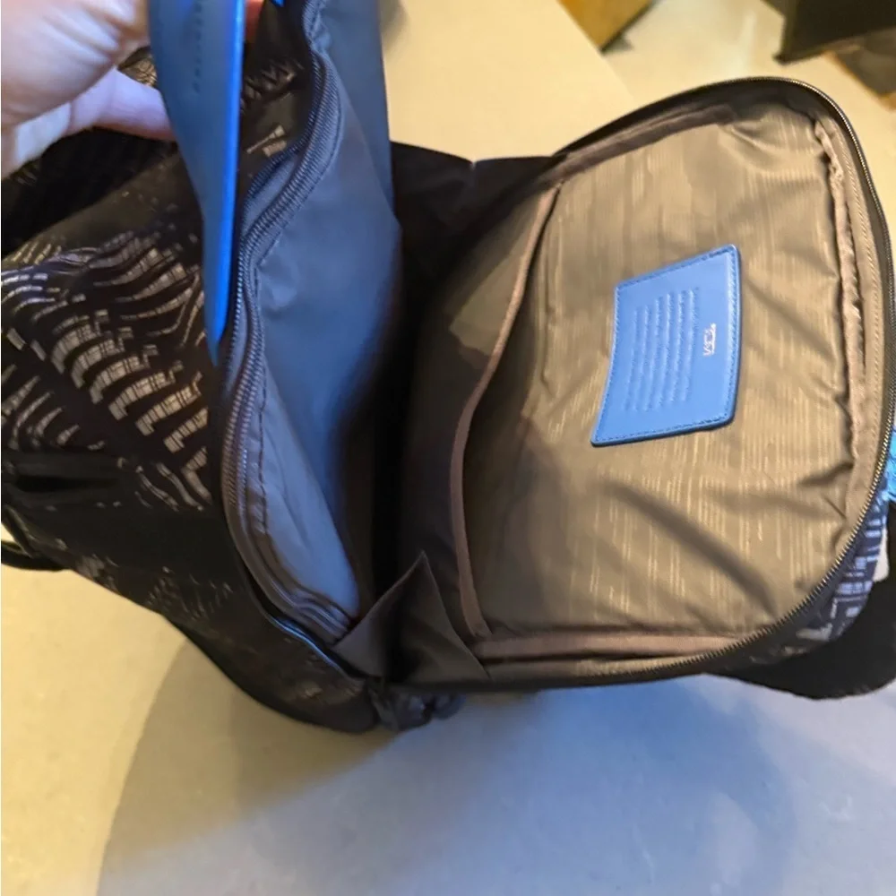 Tumi Black and Gray Patterned Duffel Backpack